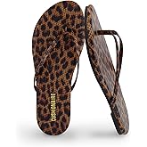 CUSHIONAIRE Cruise Lightweight Womens Flip Flops, Comfortable Beach Sandals for Women with Cushioned Footbed & Flexible Slip On Design