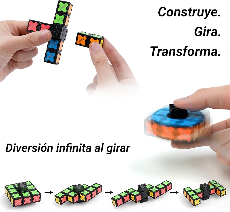 Magnet Fidget Spinner Mini - 8 Bloques: Spinner transformable, Cubo Infinito, Rompecabezas magnético, Regalo de cumpleaños para niños y Adultos, Juguete sensorial antiestrés Stem