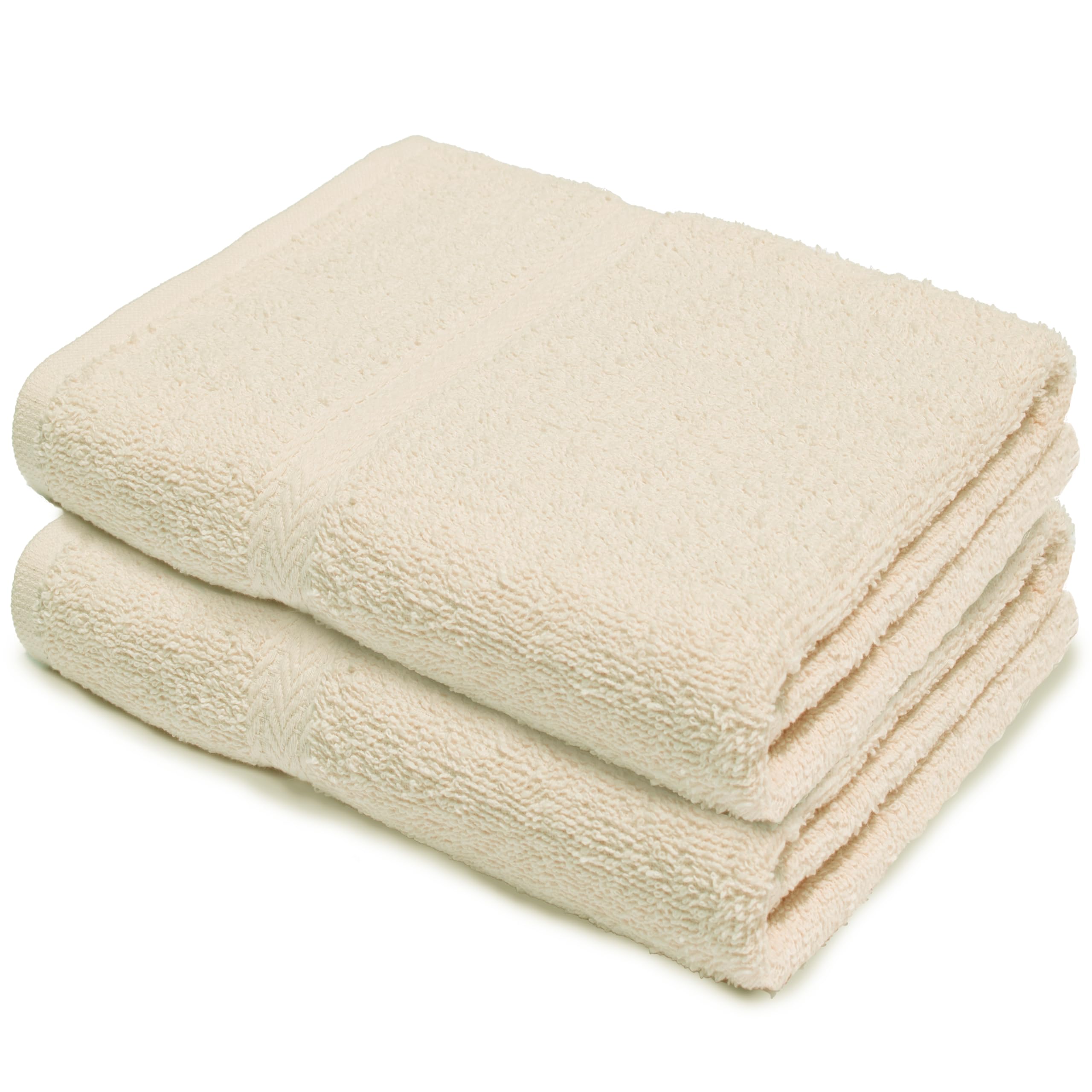 Makooz 2 Pc Bath Sheets Extra Large Towels Set - 500 GSM 100% Natural Ring Spun Egyptian Cotton - Absorbent, Quick Dry & Soft. Jumbo Luxury Bathroom Linen for Home Hotel and Spa - Cream 90X145 CM