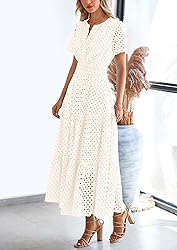 PRETTYGARDEN Womens 2025 Summer Maxi Dress Short