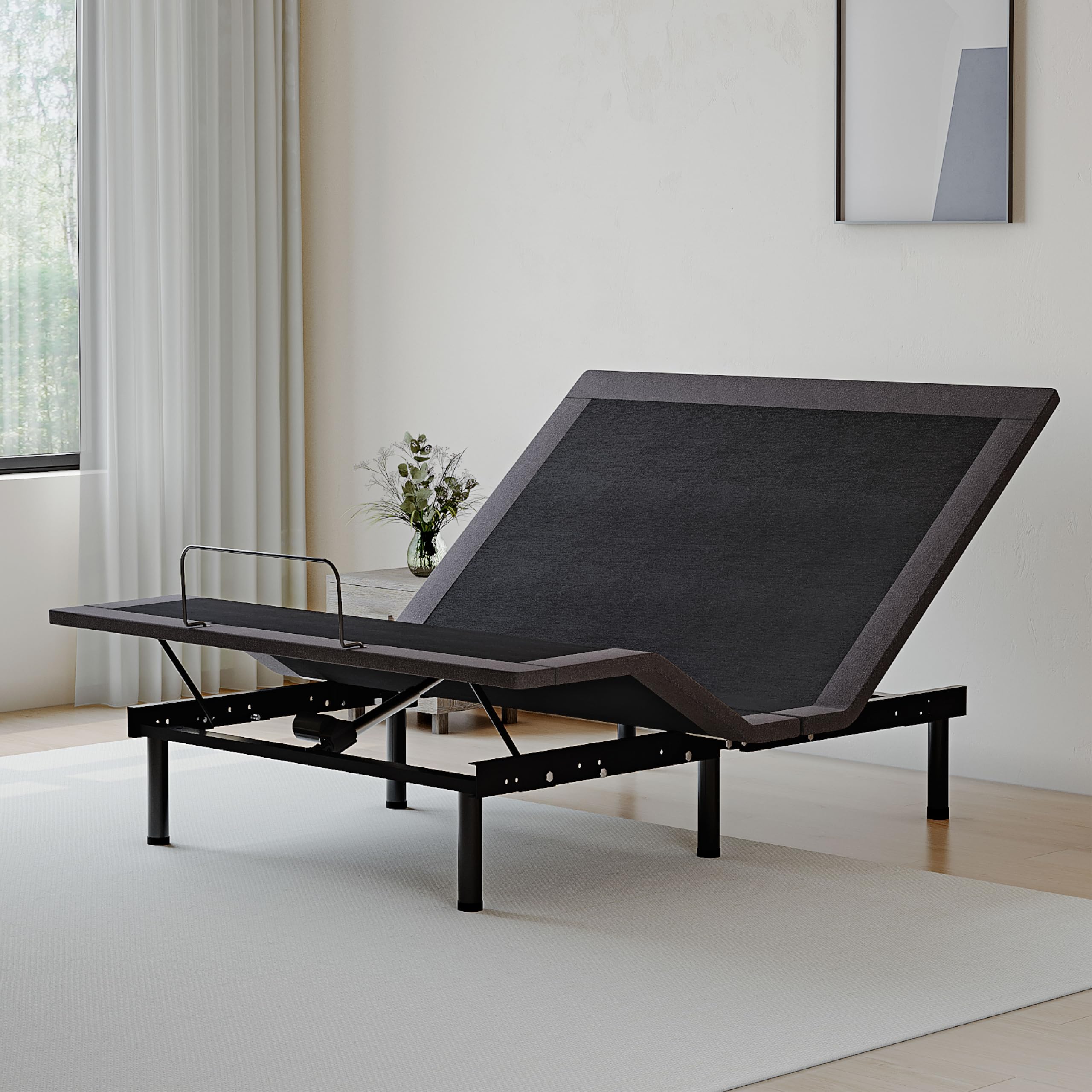 Photo 1 of   ** DIRTY ** Dyonery Queen Adjustable Bed Base Frame,Electric Bed with Head and Foot Incline,Soft Cover & Zero Gravity & Wireless Remote with Backlight, 80"×60"×12",Black
