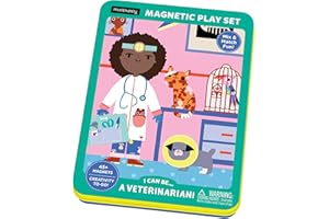 I Can Be... A Veterinarian! Magnetic Play Set from Mudpuppy, Includes 2 Brightly Illustrated Background Scenes and 45+ Mix an