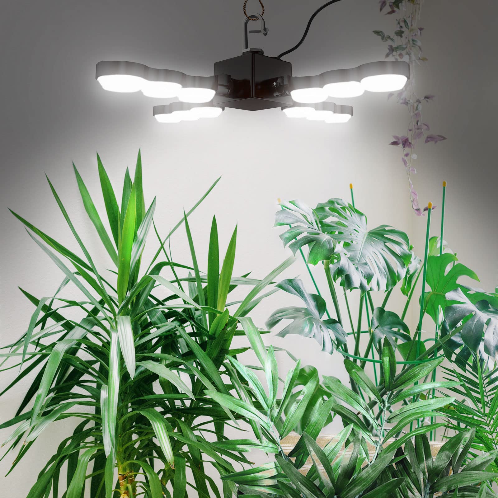 SANSI LED Grow Light, LED Full Spectrum 60W Plant Grow Lamp with Optical Lens for High PPFD, Perfect for Indoor Greenhouse Plants, with Hook