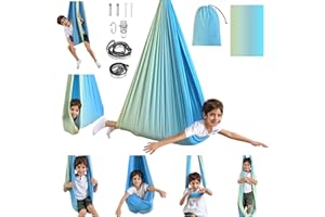 SUCHDECO Sensory Swing, Indoor & Outdoor Sensory Swing for Kids & Adults, Double Layer Therapy Cuddle Swing for Kid with Autism, Holds up to 300lbs