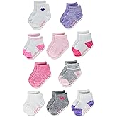 Hanes unisex-baby And Toddler Socks, Non-slip Grip Ankle Socks, Boys' and Girls', Multipacks