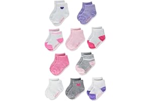 Hanes unisex-baby And Toddler Socks, Non-slip Grip Ankle Socks, Boys' and Girls', Multipacks
