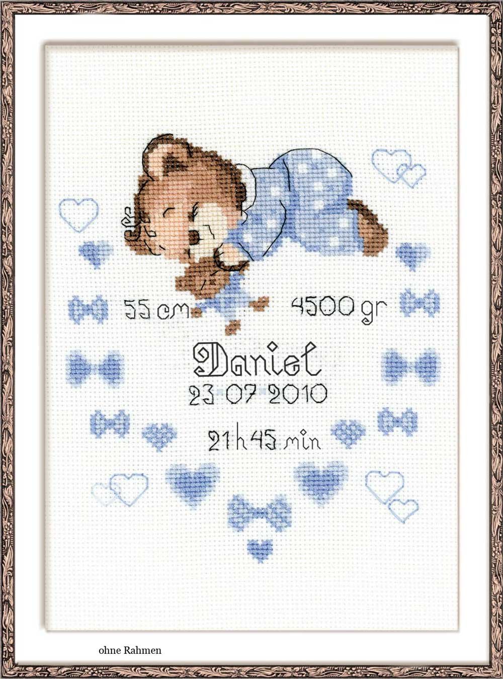 Riolis Cross Stitch Kit - 1124 - Boy Birth Announcement