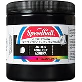 Speedball Acrylic Screen Printing Ink, 8 oz, Black for Paper Prints, Made in USA
