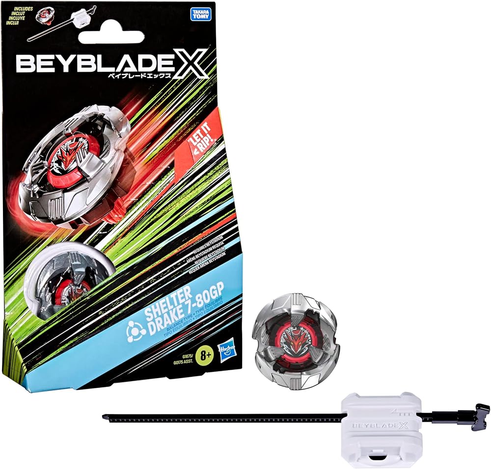 Beyblade X Shelter Drake 7-80GP BX Starter Pack Top and Launcher