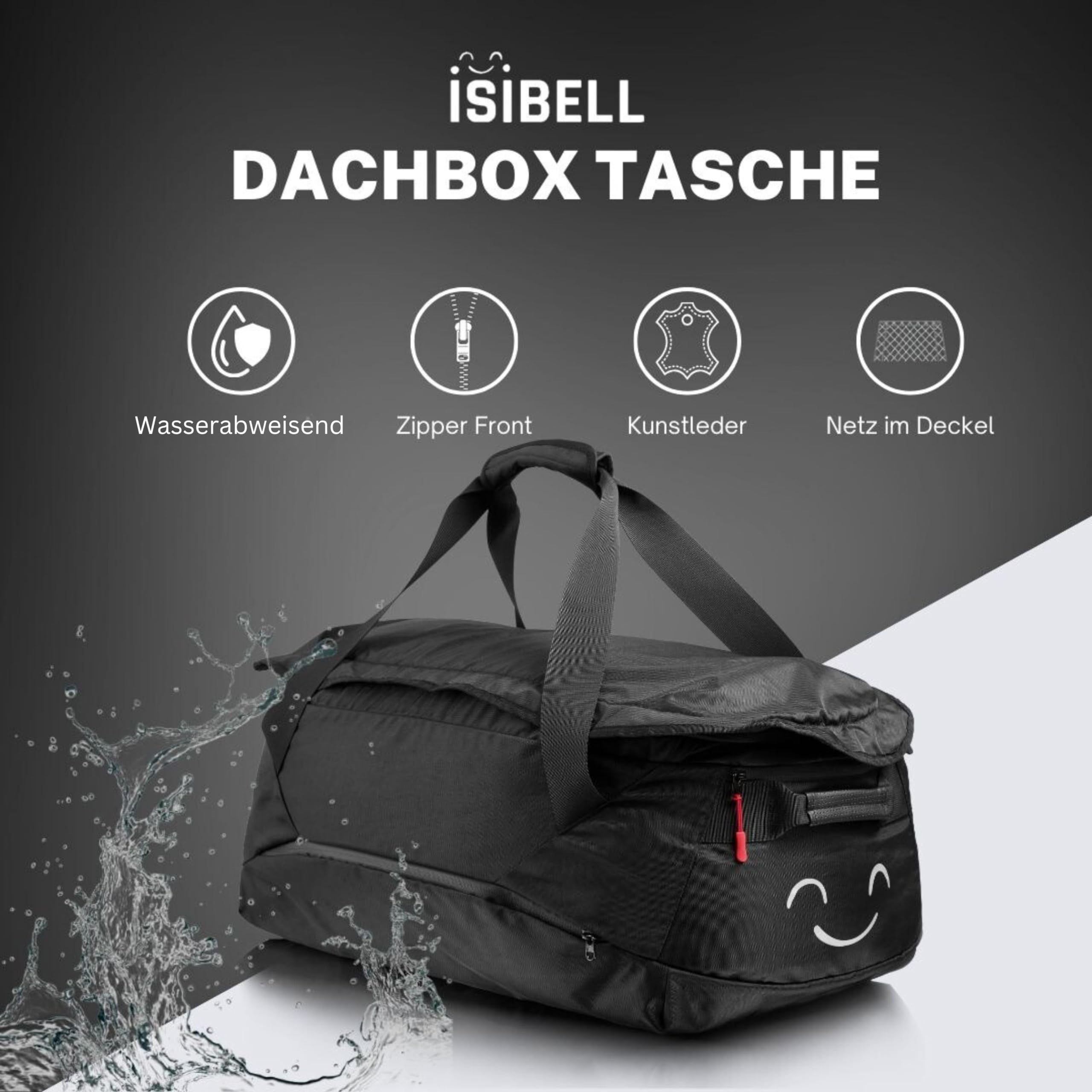 ISIBELL® Dachbox 4er Taschen Set mit Trittstufe für einfaches Be- und Entladen und Identifikationsmarker/Duffel Bag/dachbox Taschen/Tasche 5