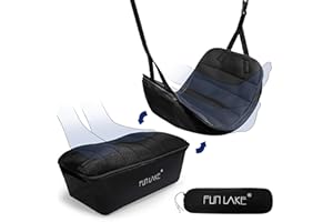 FUNLAKE 2-in-1 Airplane Footrest Pillow - Inflatable Travel Foot Hammock & Cushioned Foot Pad for Ultimate Comfort on Flights, Travel Accessories, Portable Foot Rest for Flights
