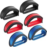 3 Pairs Bike Pedal Straps,Toe Clip for Fixed Gear Cycling, Red, Black, Blue | Nylon Bicycle Pedal Straps, Red Blue Black, Adjustable Hook Loop, Nylon Webbing, Balance Bike Compatible, Road Bmx Fixed Gear