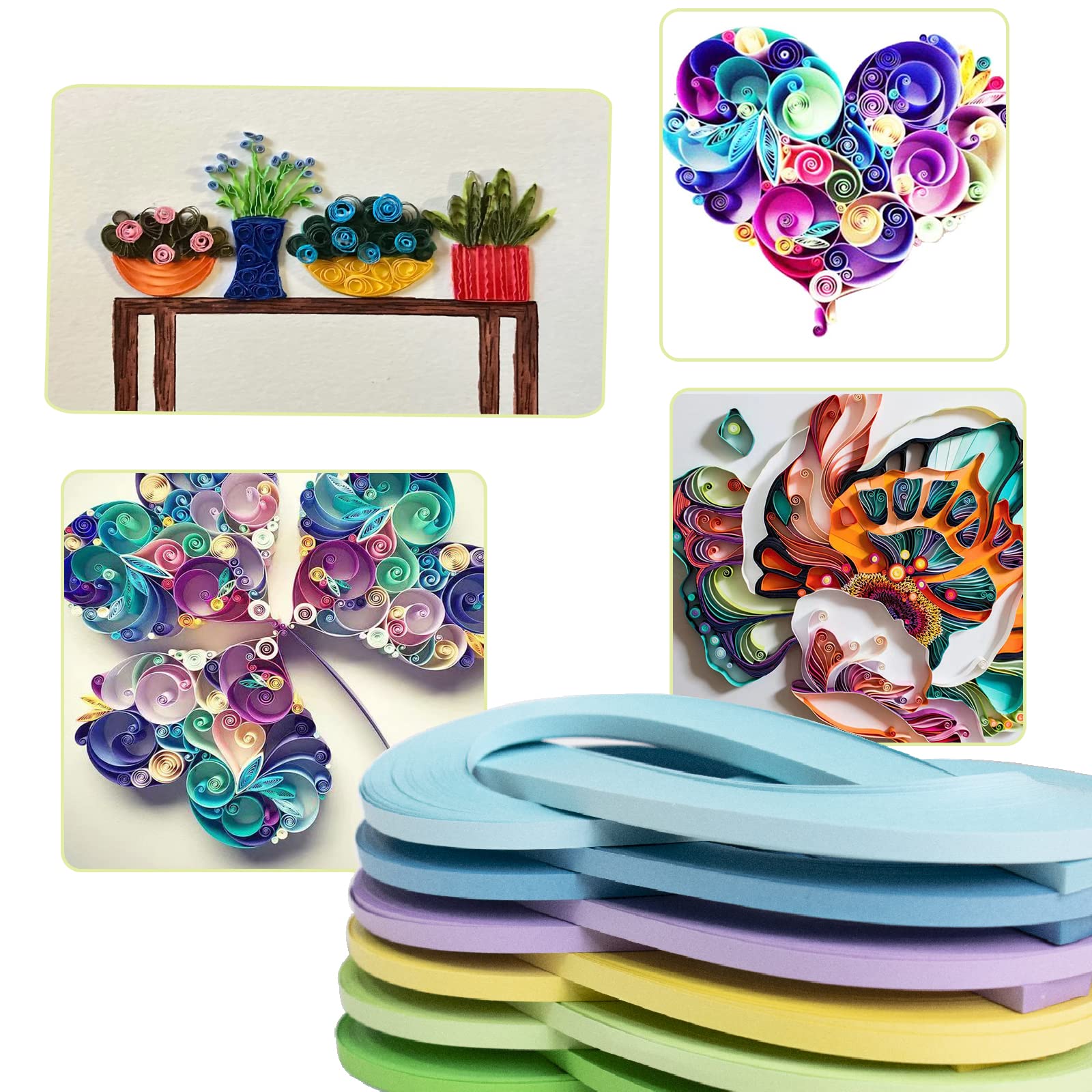 36 Colors 4320 Strips Paper Quilling Strips Set, Width 5mm Length 54cm Quilling Art & Craft Strips for DIY