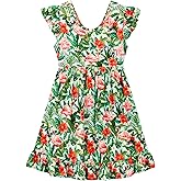 EASWEET Bamboo Viscose Dress for Girls Little Kids and Toddler Ruffle Sleeveless Girls Casual Dress