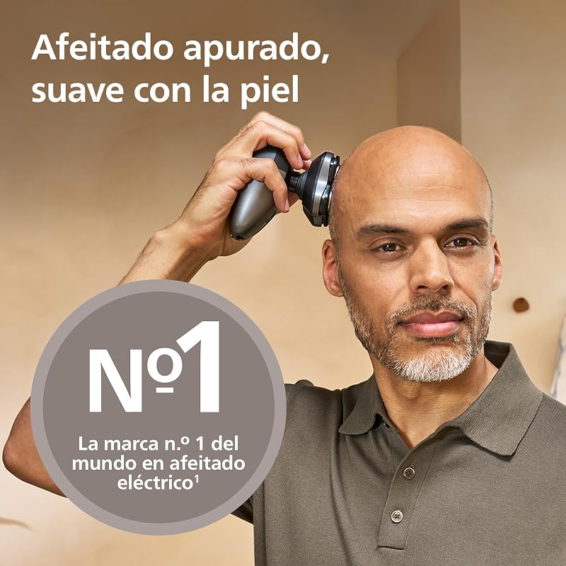 Afeitadora Cabeza Serie 7000 Pro – Afeitadora Cabeza para Hombres y Mujeres, Cabezal flexible 360°, Cuchillas ComfortCut para un Afeitado Apurado y Suave, HS7980/15