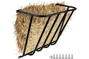 ICITYWALL Hay Feeder Goat, 24.8 x 21.26 x 12.2 Multiple Sided Goat Hay Rack Suitable for Farms, Stables, Heavy Duty Galvanized Metal Wall Hay Rack for Sheep Horses, etc