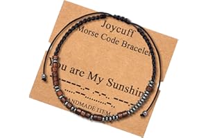 JoycuFF Inspirational Morse Code Bracelets for Men Women Mothers Day Birthday Christmas Gifts for Mom Mother Father Daughter Aunt Grandmother Jewelry Cord Wrap Memorial Graduation Bracelets