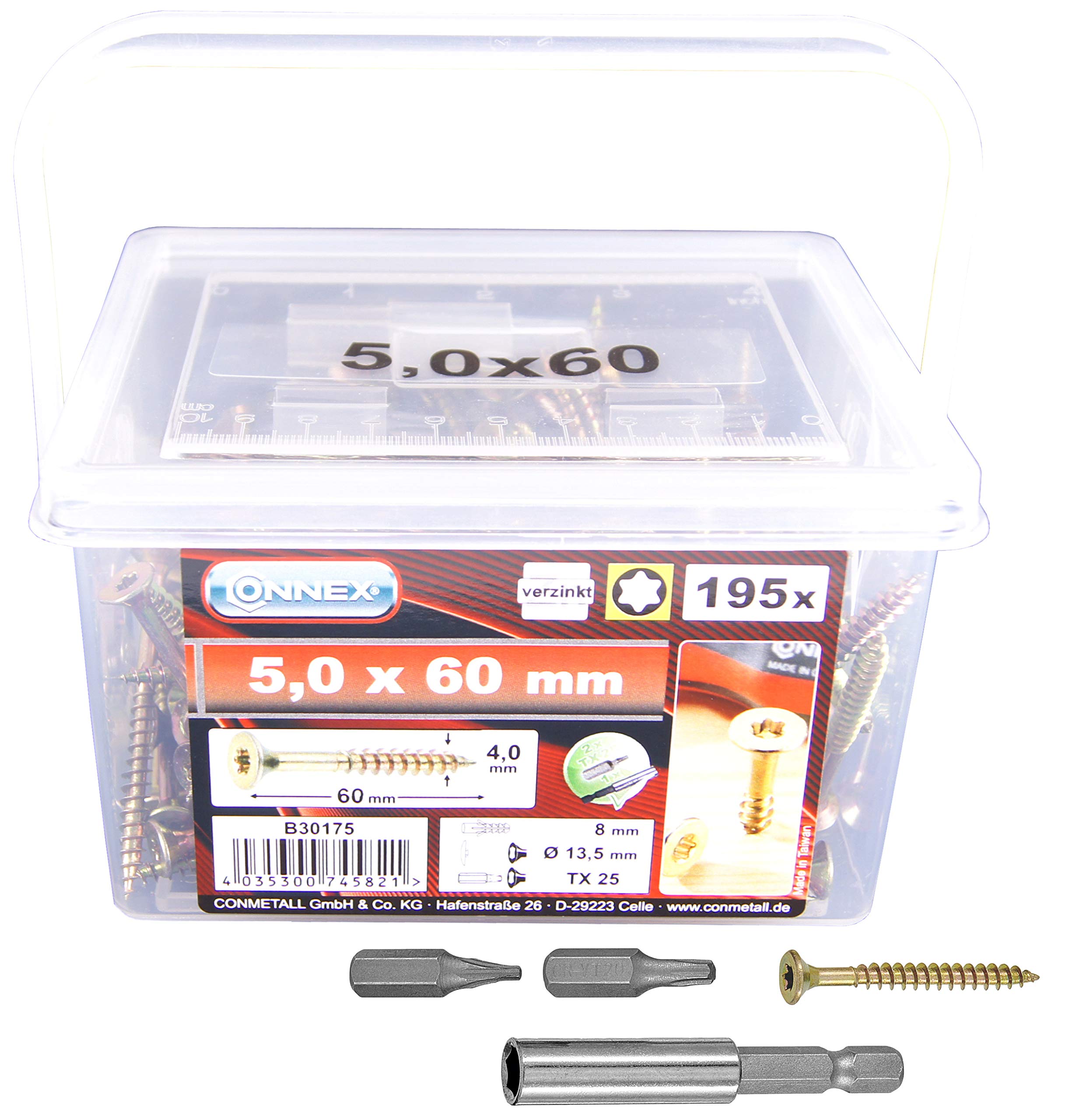 CONNEX B30175 TX 5 x 60mm Uni-Screws Bucket