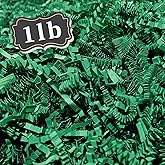 ZEBMOON 1 LB Green Crinkle Cut Paper Shred Filler Great for Gift Wrapping, Basket Filling, Birthday, Wedding, Halloween Thanksgiving, Christmas Day, New Year Party Decorations Filling Supplies