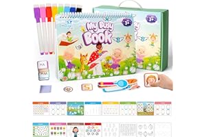 Being Smart Kids Busy Book for Toddlers & Preschoolers- Montessori Busy Book with Durable Carrying Case, 12 Pages of Topics, Cards & Stickers, and 6 Erasable Markers- Toddler Learning Activities