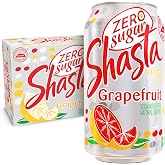 Shasta Zero Grapefruit Soda | Bold, Tart Citrus Kick with No Sugar | 12-Pack of 12oz Cans | Crisp, Caffeine-Free Refreshment with Lively Bubbles