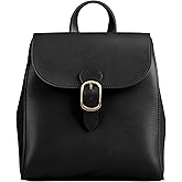 SUNLIGHT LEAVES Simple Vegan Leather Flap 3 Way Convertible Backpack For Women Classic Vintage Faux Leather Fashion Daypack (Black)