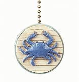 Blue Crab 2D Beach Ceiling Fan Pull - Beach Decor