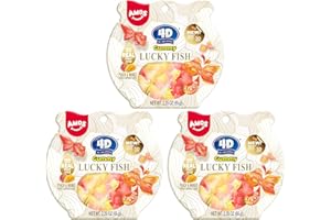 Amos 4D Gummy Lucky Fish Candy -3pk, 3D Goldfish-Shaped Gummies with Mango & Peach Juice, 65g per Bag, Gluten-Free Snack