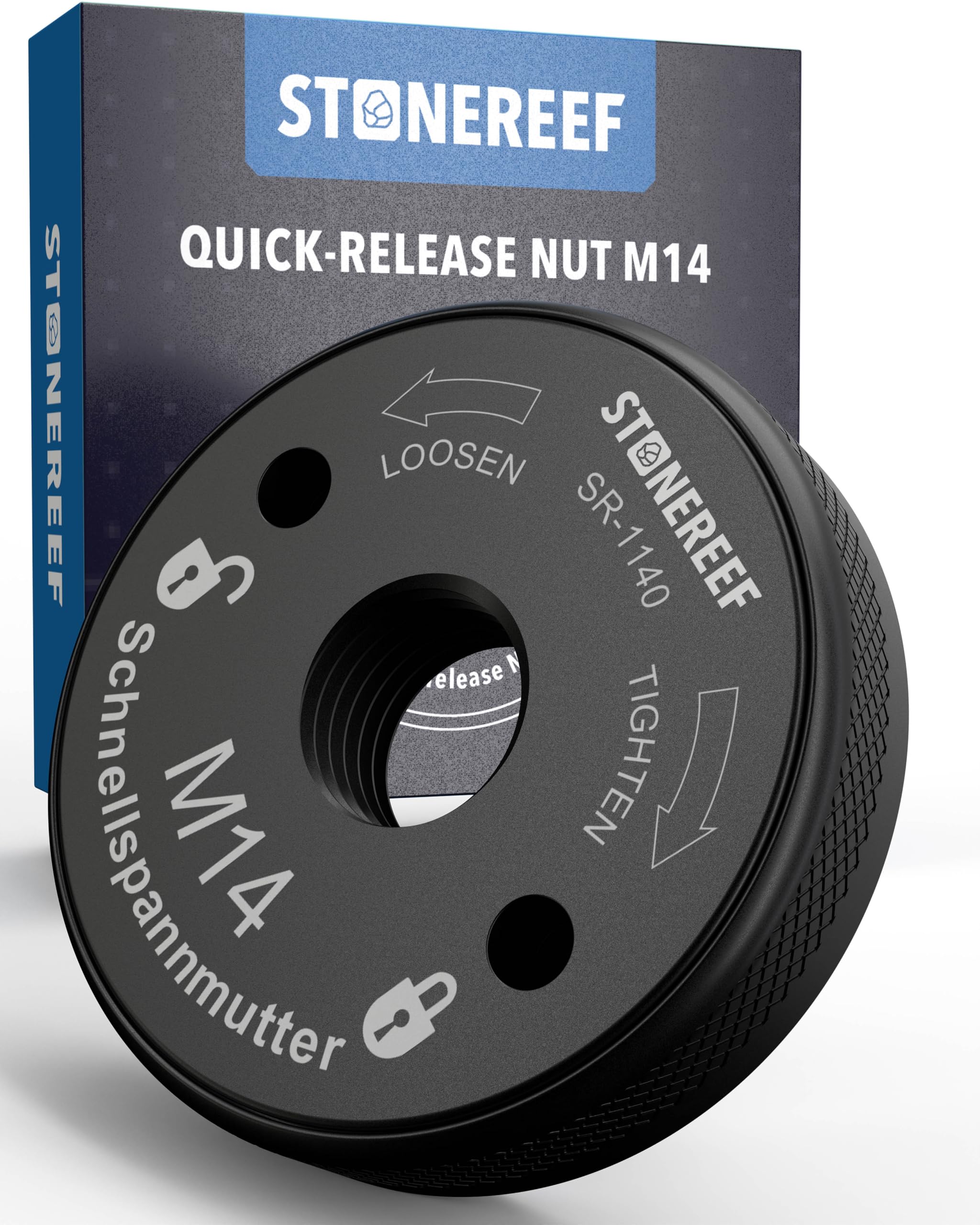 M14 Quick Release Nut - Tool-Free Clamping System for Angle Grinder & Cutting Grinder - Fits Sanding Discs