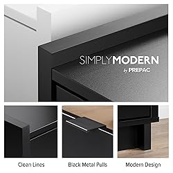 Prepac Black Simply Modern Entryway Table, Narrow