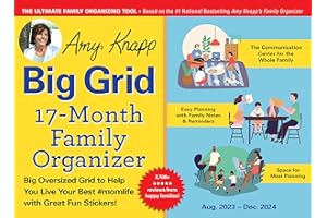 2024 Amy Knapp's Big Grid Family Organizer Wall Calendar: 17-Month Giant Fridge Calendar for Mom with 175+ Stickers (Hanging Family Plan Calendar, Thru December 2024)