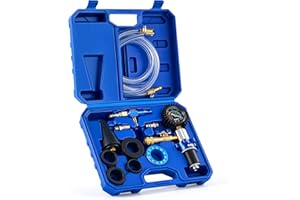 Orion Motor Tech Coolant Vacuum Refill Kit, 13pc Radiator Cooling System Tool Set with Conical Adapter 4 Round Adapters for L