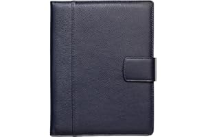Maruse Italian Leather Executive Padfolio, Folder Organizer with Magnetic Closure and Writing Pad, Handmade in Italy, Navy Blue