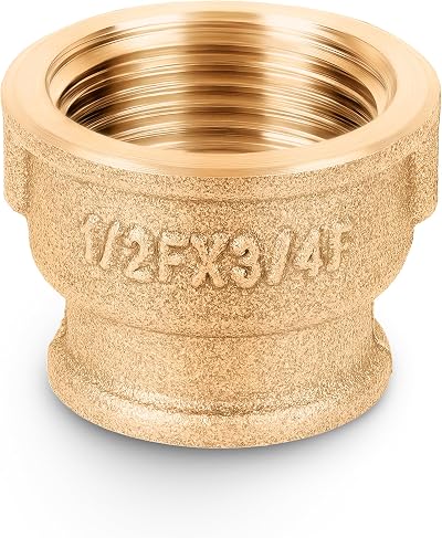 HYDROBIL Brass Reducing Muff 3/4" BSP Female x 1/2" BSP Female 10 Bar 95°C