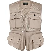 TWENPHYO Versatile Men's Summer Vest for Fishing, Travel, Outdoor Work, Safari and Photography with Multiple Pockets