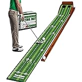 Kalramay Putting Green Indoor Golf Putting Mat – Easy to Assemble with Automatic Ball Return, Wrinkle-Free Close to Real Green Speed, Suitable for Office, Recreation Room, Patio – Ideal Gift