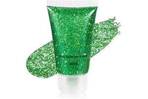 Mysense Green Body Glitter Gel,St Patricks Day Outfit Accessories for Women Girls,Chunky Mermaid Glitter Sequins for Face Eye Hair Decorations,Festival Rave Sparkling Glitter Makeup,30g