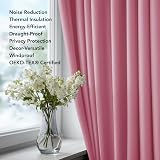 Deconovo Pink Ring Top Blackout Curtains Eyelet 2 Panels 42 x 72 in Nursery view 8