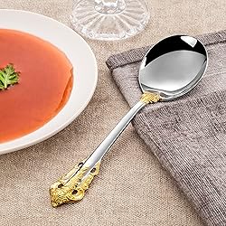 KEAWELL Gorgeous Round Soup Spoon, Set of 4, 18/10