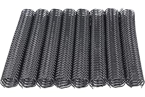 100 Pack Double Loop Wire Binding Spines, YolieraArt 1/4 Inch Spiral Binding Coils for Letter Size,Metal Bindings for Notebook Binder Machine (20 Sheet Capacity, 100P, 3:1 Pitch Twin Combs, Black)