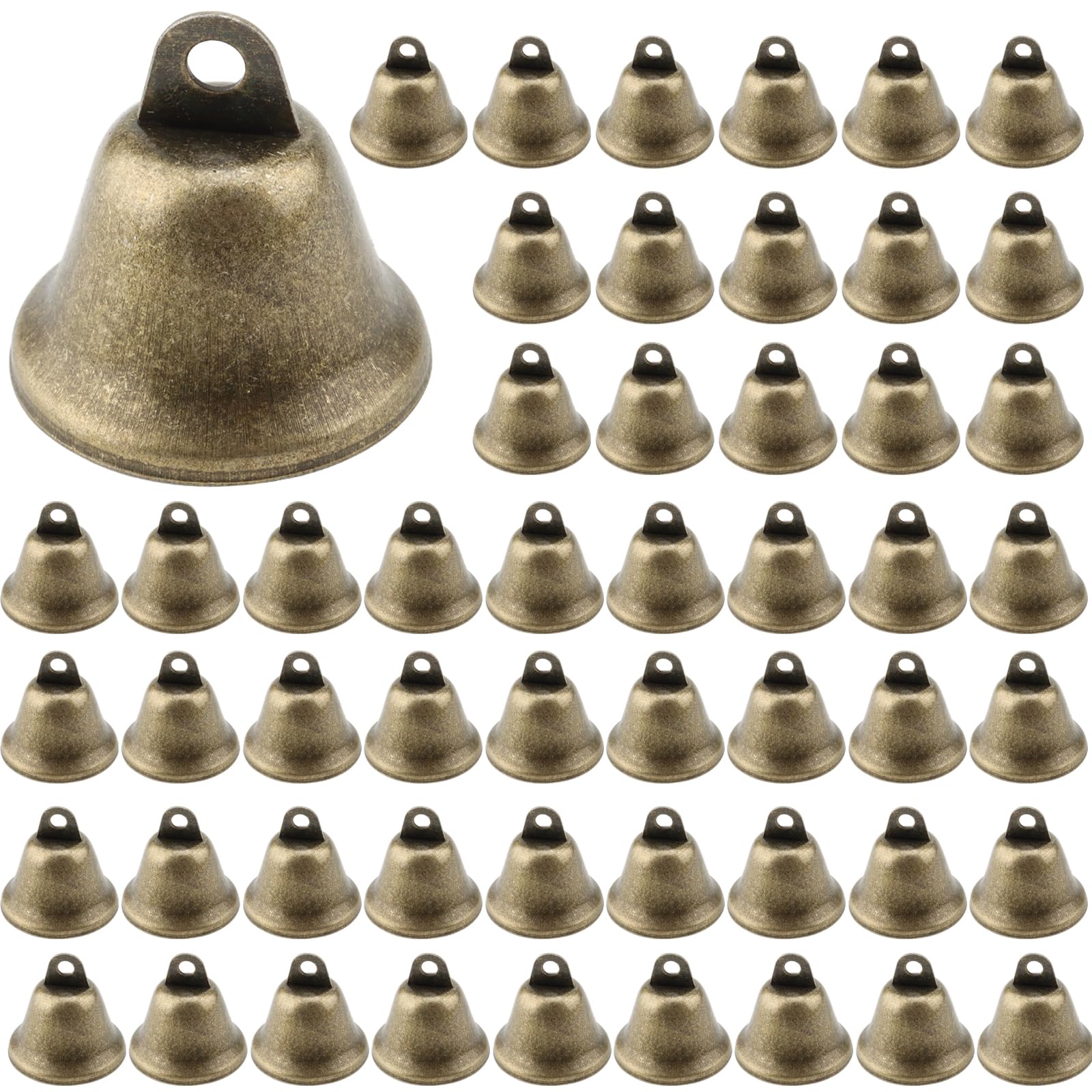 DAKFOOK 120Pcs Bronze Jingle Bells, 38mm Small Craft Bells, Mini Hanging Bell for Crafts, Decorations, Christmas Tree