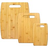 Totally Bamboo 3-Piece Cutting Board Set; 3 Assorted Sizes of Bamboo Wood Cutting Boards for Kitchen