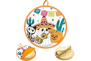 ABCKEY 12 Inch Tortilla Warmer Pouch, Insulated Microwavable Fabric Tortilla Warmer to Keep Food Warm for Tortillas, Tacos, N