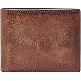 Fossil Men's Derrick RFID-Blocking Leather Bifold Wallet with Flip ID Window for Men