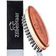 ZilberHaar - Pocket Mustache and Beard Brush - Soft Boar Bristles and Pearwood - Perfect Grooming Tool for Men - Relieves Itch, Works with all Beard Balms and Beard Oils - Made in Europe
