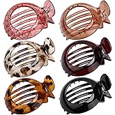 6 Pcs Flat Hair Clips for Women, 3.7in Large Flat Claw Clips Non-slip Round Hair Claw for Thick Thin Hair