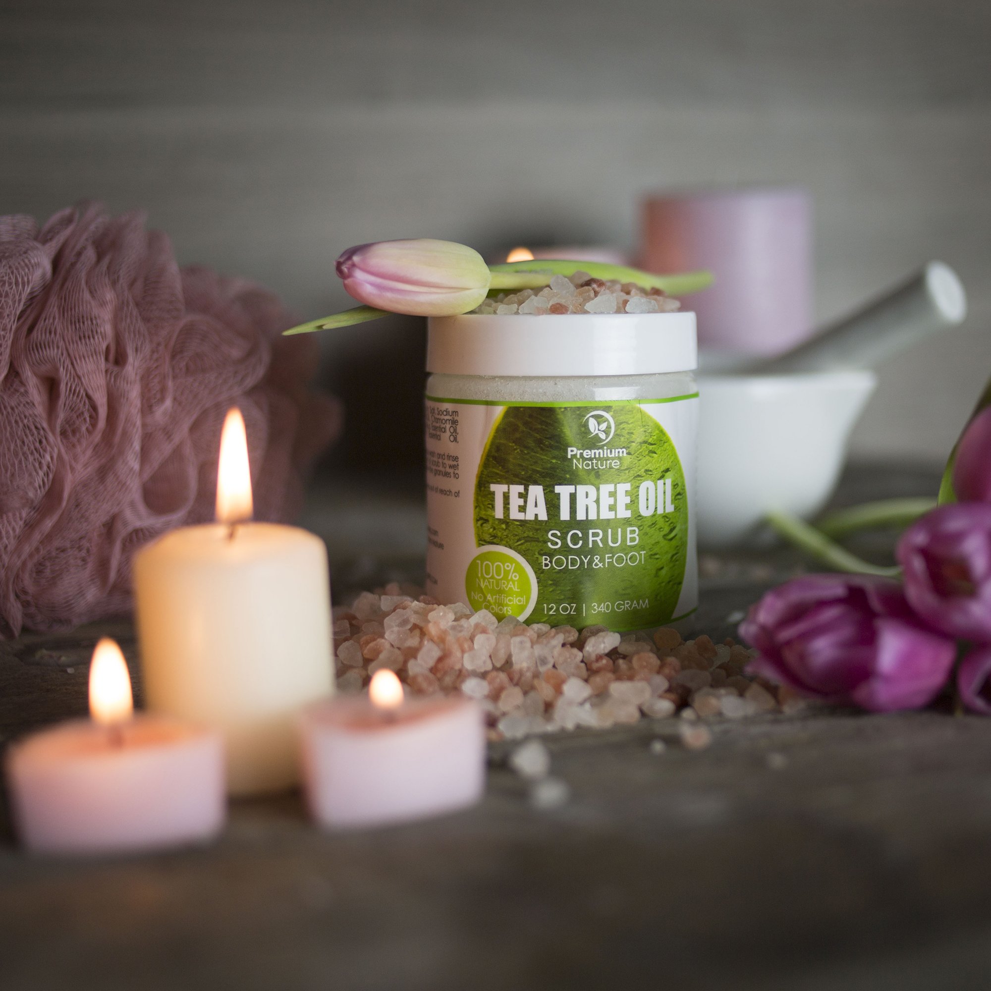 Antifungal Tea Tree Body & Foot Scrub 12 Oz 100 Natural