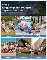 KingCamp Sun Lounger 5-Position Backrest 180 kg Heavy Duty Blue view 8