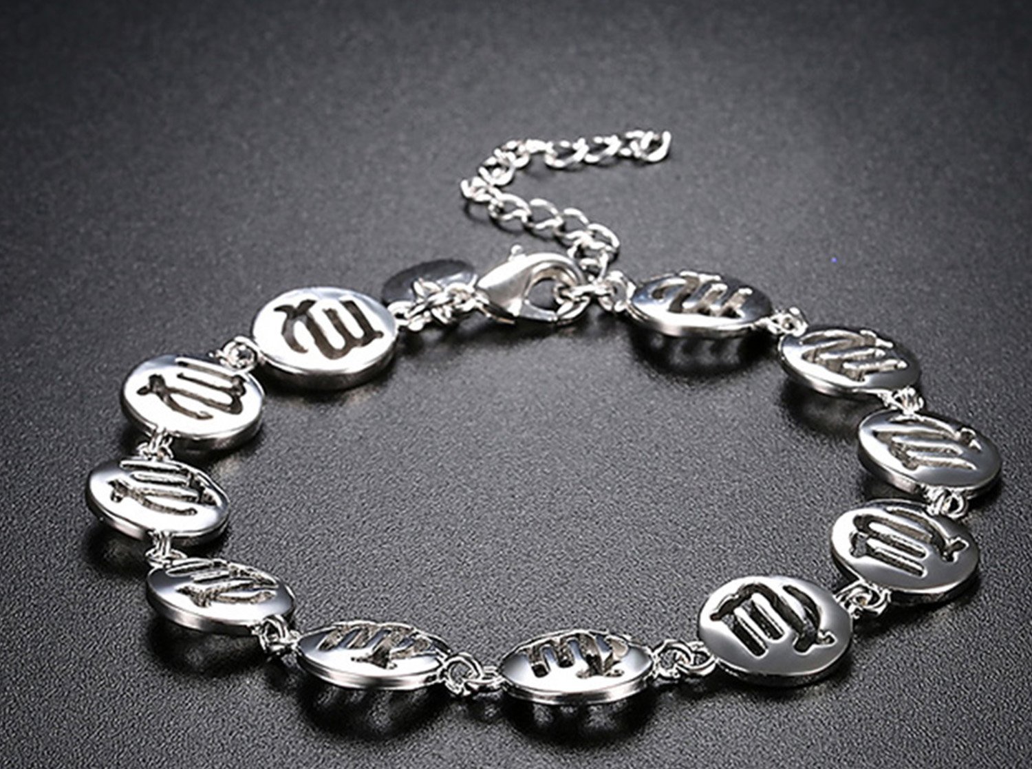 Zodiac II Sign Virgo Constellation Bangle Bracelet Silver Plated (Virgo)