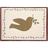 Graphique Hammered Dove Holiday Cards | Pack of 15 Cards with Envelopes | Christmas Greetings | Gold Foil | Boxed Set | 4.75" x 6.625"